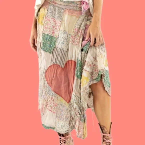 Magnolia Pearl Multicolor Patchwork A-Line Skirt - Picture 4 of 4